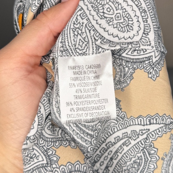 Robert Graham Silk Blend Paisley Button Down Shirt Mustard Black White Size L - Picture 9 of 9